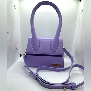 Jacquemus leather shoulder bag in lavender